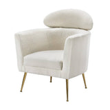 Darrahopens Furniture > Bar Stools & Chairs Artiss Armchair Boucle Fabric White Yoli