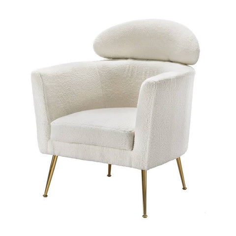 Darrahopens Furniture > Bar Stools & Chairs Artiss Armchair Boucle Fabric White Yoli