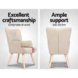 darrahopens Furniture > Bar Stools & Chairs Artiss Armchair Lounge Chair Fabric Sofa Accent Chairs and Ottoman Beige