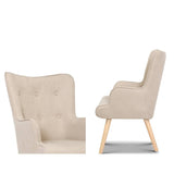 darrahopens Furniture > Bar Stools & Chairs Artiss Armchair Lounge Chair Fabric Sofa Accent Chairs and Ottoman Beige