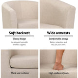 darrahopens Furniture > Bar Stools & Chairs Artiss Armchair Lounge Chair Tub Accent Armchairs Fabric Sofa Chairs Beige