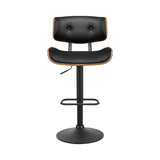 darrahopens Furniture > Bar Stools & Chairs Artiss Bar Stool Gas Lift Wooden PU Leather - Black and Wood