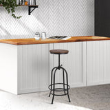 darrahopens Furniture > Bar Stools & Chairs Artiss Bar Stool Industrial Round Seat Wood Metal - Black and Brown
