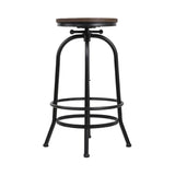 darrahopens Furniture > Bar Stools & Chairs Artiss Bar Stool Industrial Round Seat Wood Metal - Black and Brown