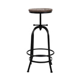 darrahopens Furniture > Bar Stools & Chairs Artiss Bar Stool Industrial Round Seat Wood Metal - Black and Brown