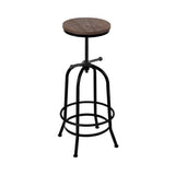 darrahopens Furniture > Bar Stools & Chairs Artiss Bar Stool Industrial Round Seat Wood Metal - Black and Brown