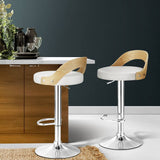 Darrahopens Furniture > Bar Stools & Chairs Artiss Bar Stools Kitchen Gas Lift Wooden Stool Metal Barstools White Swivel
