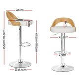 Darrahopens Furniture > Bar Stools & Chairs Artiss Bar Stools Kitchen Gas Lift Wooden Stool Metal Barstools White Swivel