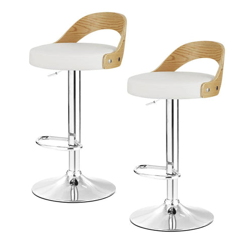 Darrahopens Furniture > Bar Stools & Chairs Artiss Bar Stools Kitchen Gas Lift Wooden Stool Metal Barstools White Swivel