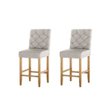 Darrahopens Furniture > Bar Stools & Chairs Artiss Bar Stools Kitchen Stool Wooden Barstools Linen Upholstered Chairs x2