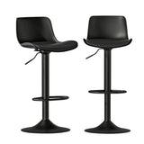Darrahopens Furniture > Bar Stools & Chairs Artiss Bar Stools Kitchen Swivel Gas Lift Stool Leather Dining Chairs Black x2