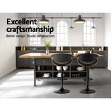 darrahopens Furniture > Bar Stools & Chairs Artiss Bar Stools Swivel Chair Kitchen Gas Lift Wooden Bar Stool Leather Black