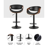 darrahopens Furniture > Bar Stools & Chairs Artiss Bar Stools Swivel Chair Kitchen Gas Lift Wooden Bar Stool Leather Black