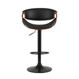 darrahopens Furniture > Bar Stools & Chairs Artiss Bar Stools Swivel Chair Kitchen Gas Lift Wooden Bar Stool Leather Black