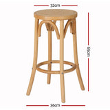 Darrahopens Furniture > Bar Stools & Chairs Artiss Bar Stools Wooden Stool Counter Chair Kitchen Barstools Rattan Seat
