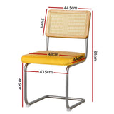 Darrahopens Furniture > Bar Stools & Chairs Artiss Cantilevered Dining Chairs Set Of 2 Yellow Velvet