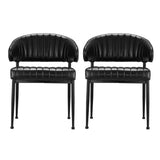 Darrahopens Furniture > Bar Stools & Chairs Artiss Dining Chairs Black PU Leather Yolanda