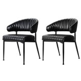 Darrahopens Furniture > Bar Stools & Chairs Artiss Dining Chairs Black PU Leather Yolanda