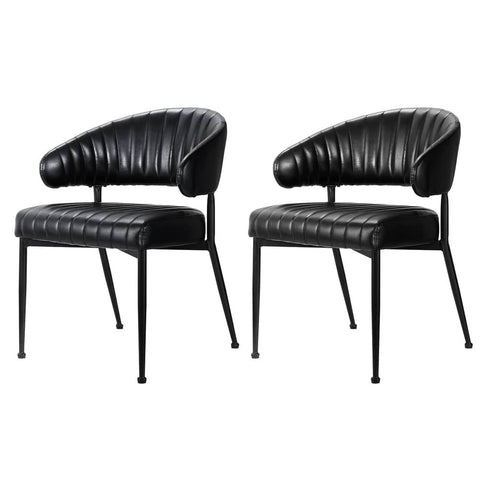Darrahopens Furniture > Bar Stools & Chairs Artiss Dining Chairs Black PU Leather Yolanda