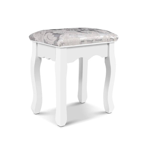 darrahopens Furniture > Bar Stools & Chairs Artiss Dressing Table Stool Bedroom White Make Up Chair Fabric Furniture