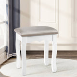 darrahopens Furniture > Bar Stools & Chairs Artiss Dressing Table Stool Makeup Chair Bedroom Vanity Velvet Fabric Grey