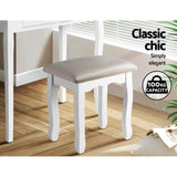 darrahopens Furniture > Bar Stools & Chairs Artiss Dressing Table Stool Makeup Chair Bedroom Vanity Velvet Fabric Grey