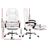 Darrahopens Furniture > Bar Stools & Chairs Artiss Executive Office Chair Leather Footrest White