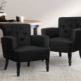 darrahopens Furniture > Bar Stools & Chairs Artiss French Lorraine Chair Retro Wing - Black