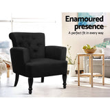 darrahopens Furniture > Bar Stools & Chairs Artiss French Lorraine Chair Retro Wing - Black