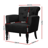 darrahopens Furniture > Bar Stools & Chairs Artiss French Lorraine Chair Retro Wing - Black