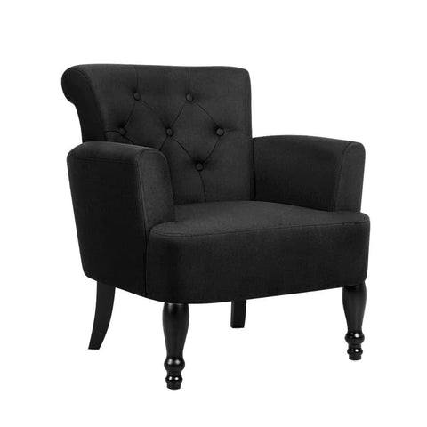 darrahopens Furniture > Bar Stools & Chairs Artiss French Lorraine Chair Retro Wing - Black
