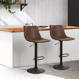 darrahopens Furniture > Bar Stools & Chairs Artiss Kitchen Bar Stools Gas Lift Stool Chairs Swivel Barstools Vintage Fabric