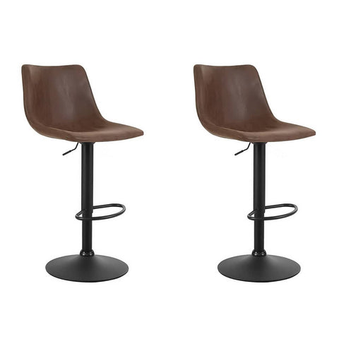 darrahopens Furniture > Bar Stools & Chairs Artiss Kitchen Bar Stools Gas Lift Stool Chairs Swivel Barstools Vintage Fabric
