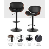 darrahopens Furniture > Bar Stools & Chairs Artiss Kitchen Bar Stools Swivel Gas Lift Wooden Stool Metal Black Barstools