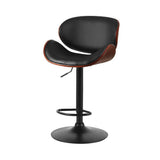 darrahopens Furniture > Bar Stools & Chairs Artiss Kitchen Bar Stools Swivel Gas Lift Wooden Stool Metal Black Barstools