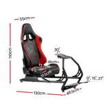 Darrahopens Furniture > Bar Stools & Chairs Artiss Racing Simulator Cockpit Steering Wheel Adjustable Gaming Chair PVC Seat