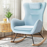 Darrahopens Furniture > Bar Stools & Chairs Artiss Rocking Chair Velvet Armchair Feeding Chair Blue