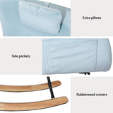 Darrahopens Furniture > Bar Stools & Chairs Artiss Rocking Chair Velvet Armchair Feeding Chair Blue