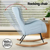 Darrahopens Furniture > Bar Stools & Chairs Artiss Rocking Chair Velvet Armchair Feeding Chair Blue