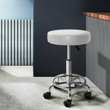 darrahopens Furniture > Bar Stools & Chairs Artiss Round Chair Stools Salon Stool White Swivel Beauty Barber Hairdressing