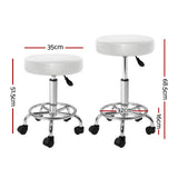 darrahopens Furniture > Bar Stools & Chairs Artiss Round Chair Stools Salon Stool White Swivel Beauty Barber Hairdressing