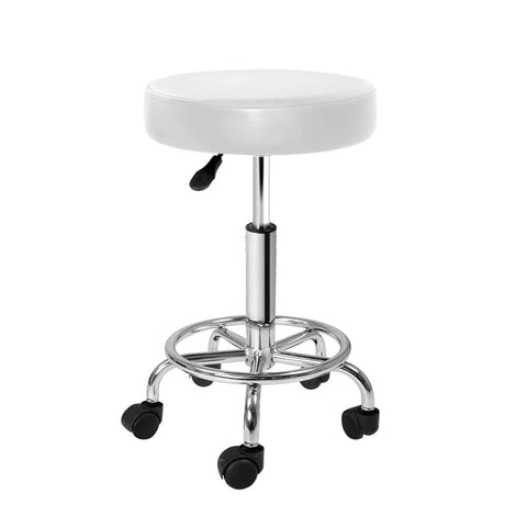 darrahopens Furniture > Bar Stools & Chairs Artiss Round Chair Stools Salon Stool White Swivel Beauty Barber Hairdressing