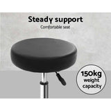 darrahopens Furniture > Bar Stools & Chairs Artiss Round Salon Stool Black PU Swivel Barber Hair Dress Chair Hydraulic Lift