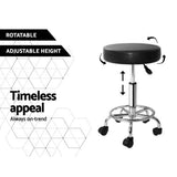 darrahopens Furniture > Bar Stools & Chairs Artiss Round Salon Stool Black PU Swivel Barber Hair Dress Chair Hydraulic Lift