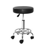 darrahopens Furniture > Bar Stools & Chairs Artiss Round Salon Stool Black PU Swivel Barber Hair Dress Chair Hydraulic Lift