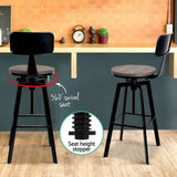 darrahopens Furniture > Bar Stools & Chairs Artiss Rustic Industrial Style Metal Bar Stool - Black and Wood