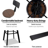 darrahopens Furniture > Bar Stools & Chairs Artiss Rustic Industrial Style Metal Bar Stool - Black and Wood