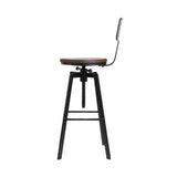 darrahopens Furniture > Bar Stools & Chairs Artiss Rustic Industrial Style Metal Bar Stool - Black and Wood