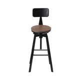 darrahopens Furniture > Bar Stools & Chairs Artiss Rustic Industrial Style Metal Bar Stool - Black and Wood