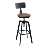 darrahopens Furniture > Bar Stools & Chairs Artiss Rustic Industrial Style Metal Bar Stool - Black and Wood